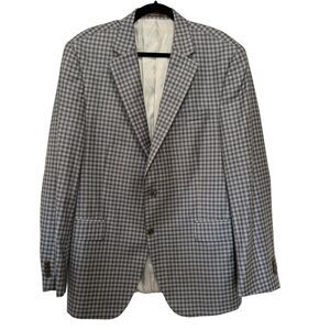 Peter Millar Gray & White Check Sport Coat Blazer